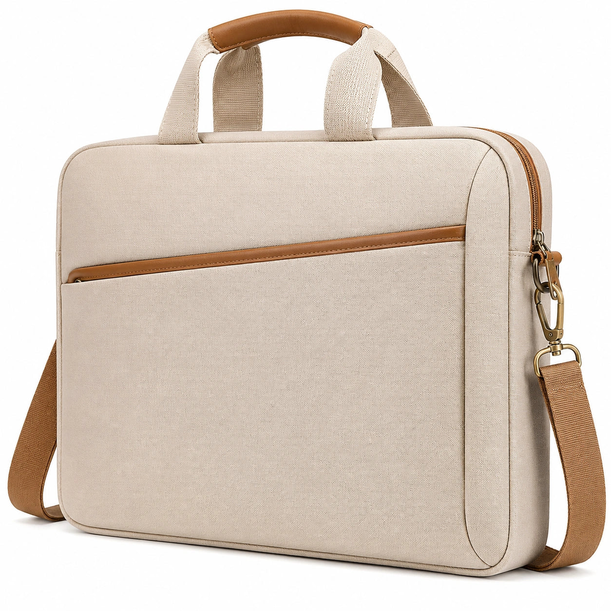 Beige Laptop-Tasche mit Schultergurt