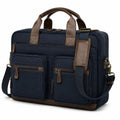 Laptoptasche mit Schultergurt Dunkelblau und Braun 40cm