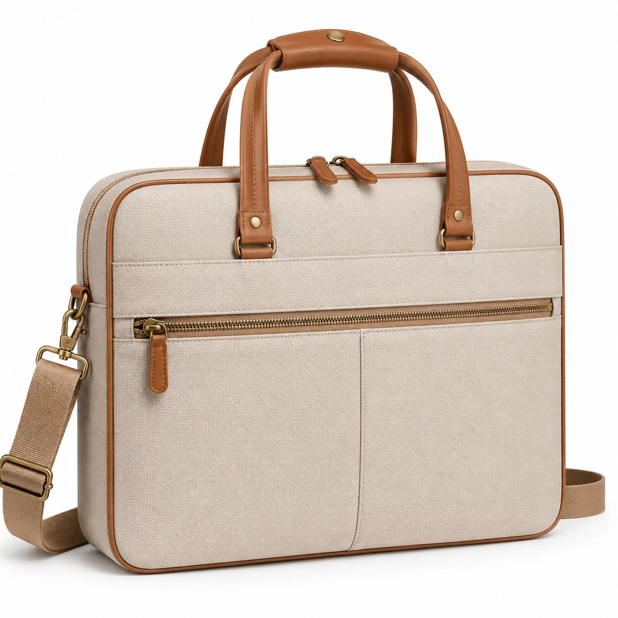 Elegante Laptop-Tasche Beige/Braun 15 Zoll