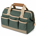 Grüne Canvas-Werkzeugtasche mit Taschen und Griff