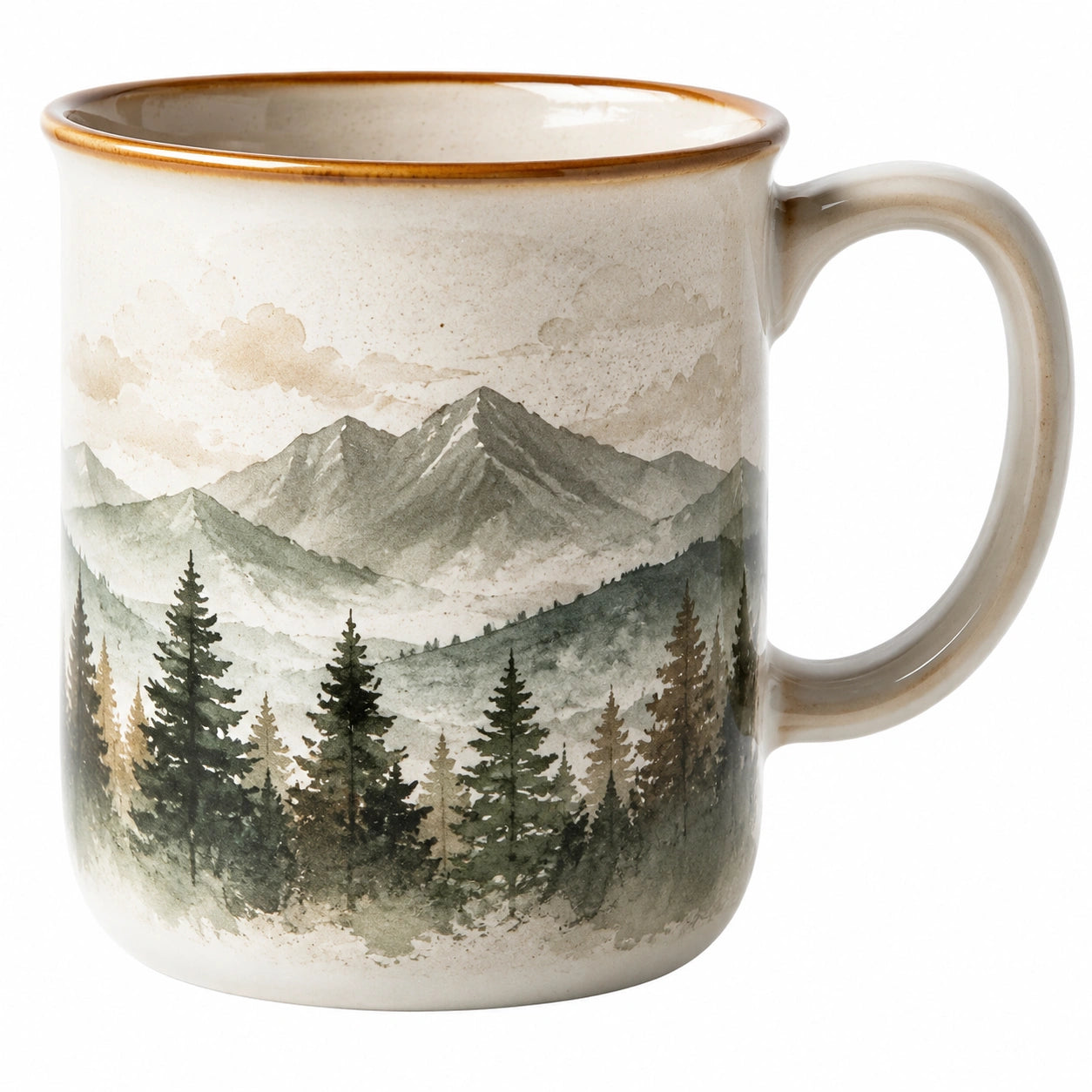 Keramiktasse mit Berglandschaftsdesign 350ml