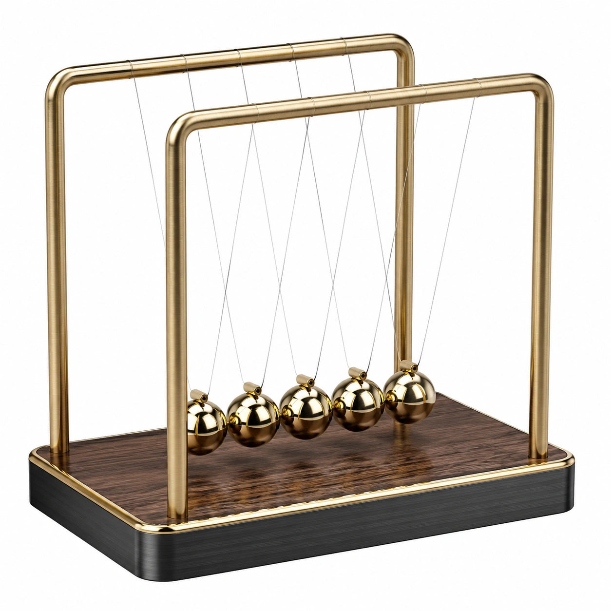Newtons Wiege Pendelspiel Gold 18 x 12 x 15 cm