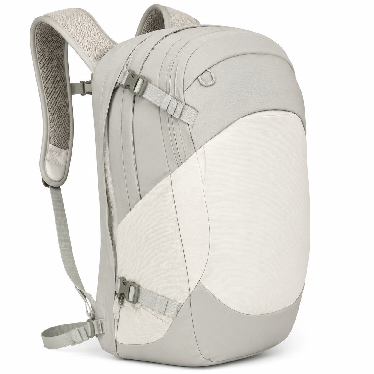 30L Multifunktionsrucksack Hellgrau/Weiß mit ergonomischen Schultergurten