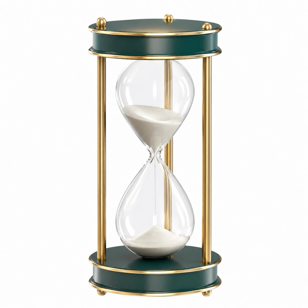 30-Minuten-Sanduhr Grün Gold Drehring