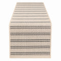 Gestreifter Tischläufer Beige/Schwarz 180x40cm