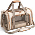 Tragbare Haustier-Tragetasche mit Netzfenster Beige/Khaki
