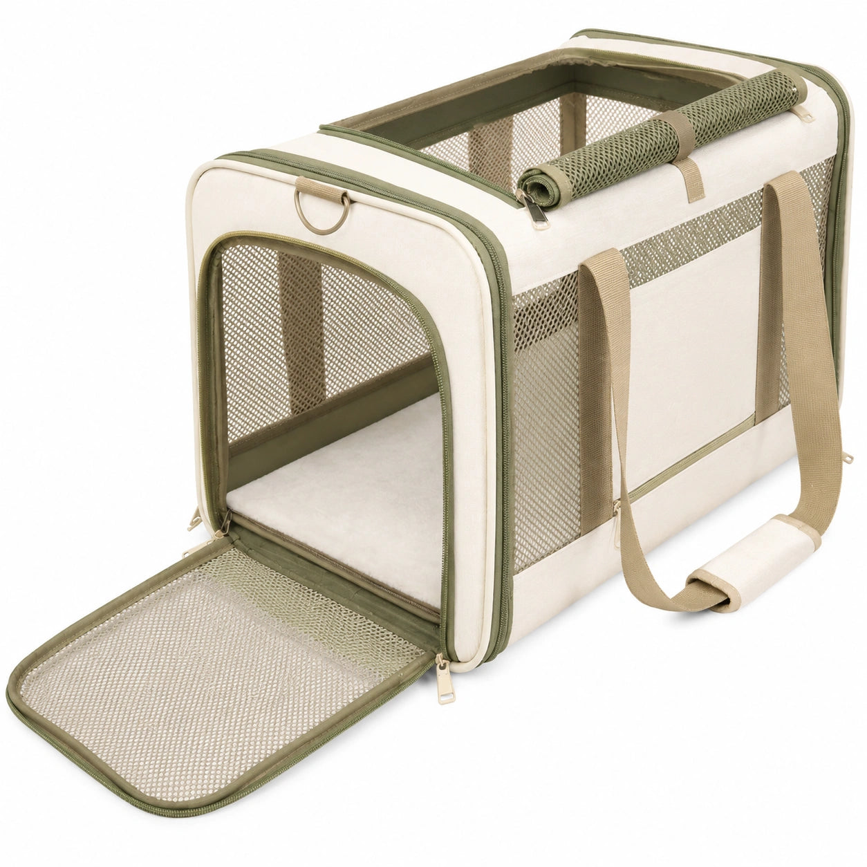 Faltbare Haustier-Tragetasche Beige/Khaki 50x30x30cm