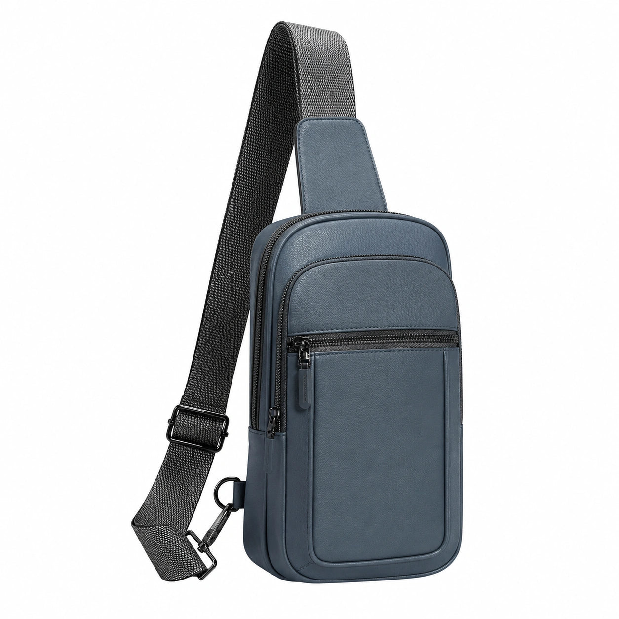 Herren Umhängetasche Unisex Blau mit Reißverschluss, Ergonomisches Design
