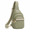 Olivegrüne Crossbody-Tasche mit Verstellbarem Schultergurt